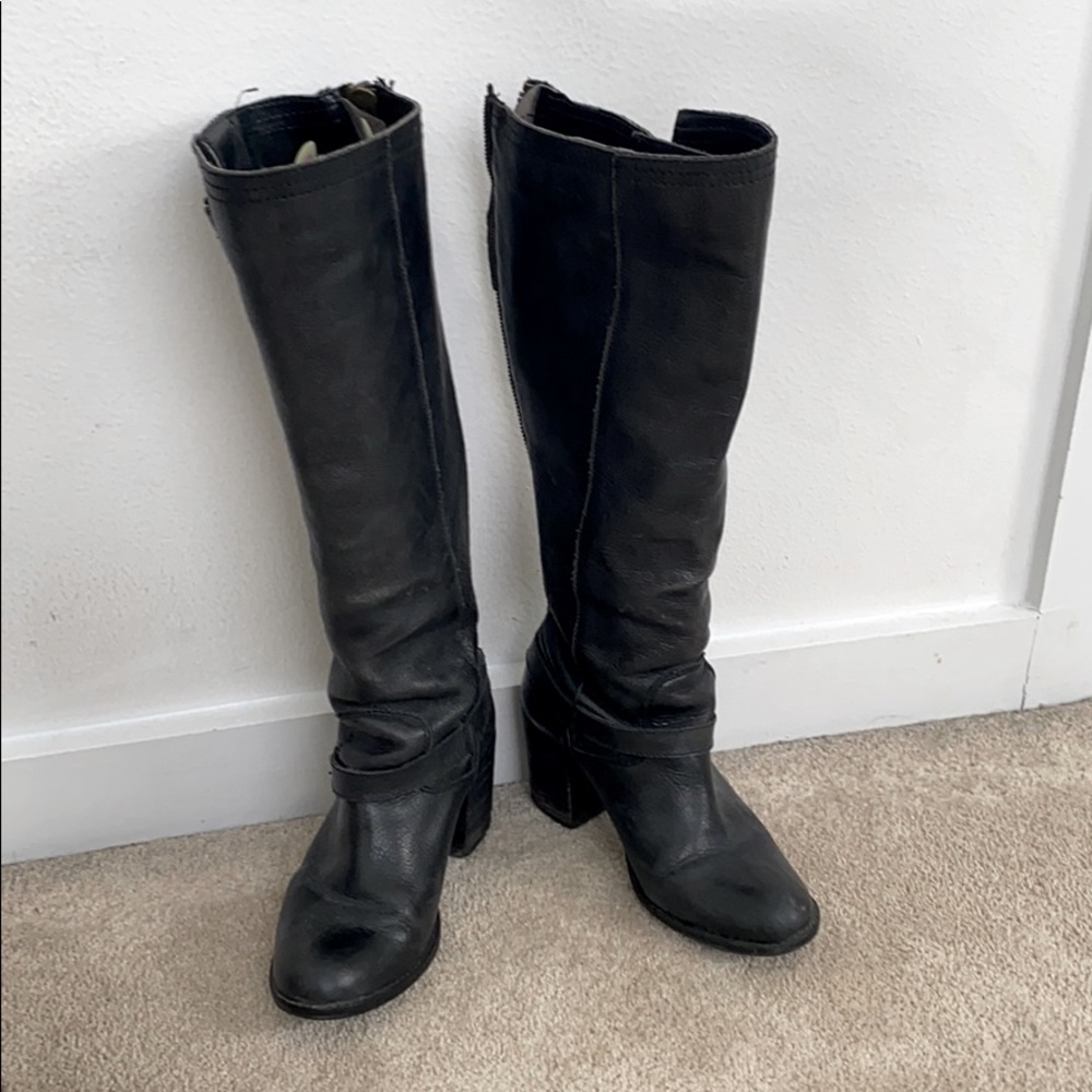 Black leather boots. Perfect for fall/winter
